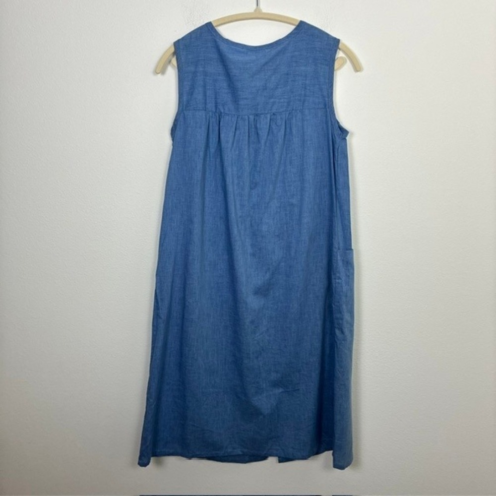 Vintage Ashley Taylor Chambray Sleeveless Nightgown Dress Women's S Cottagecore - Picture 6 of 6